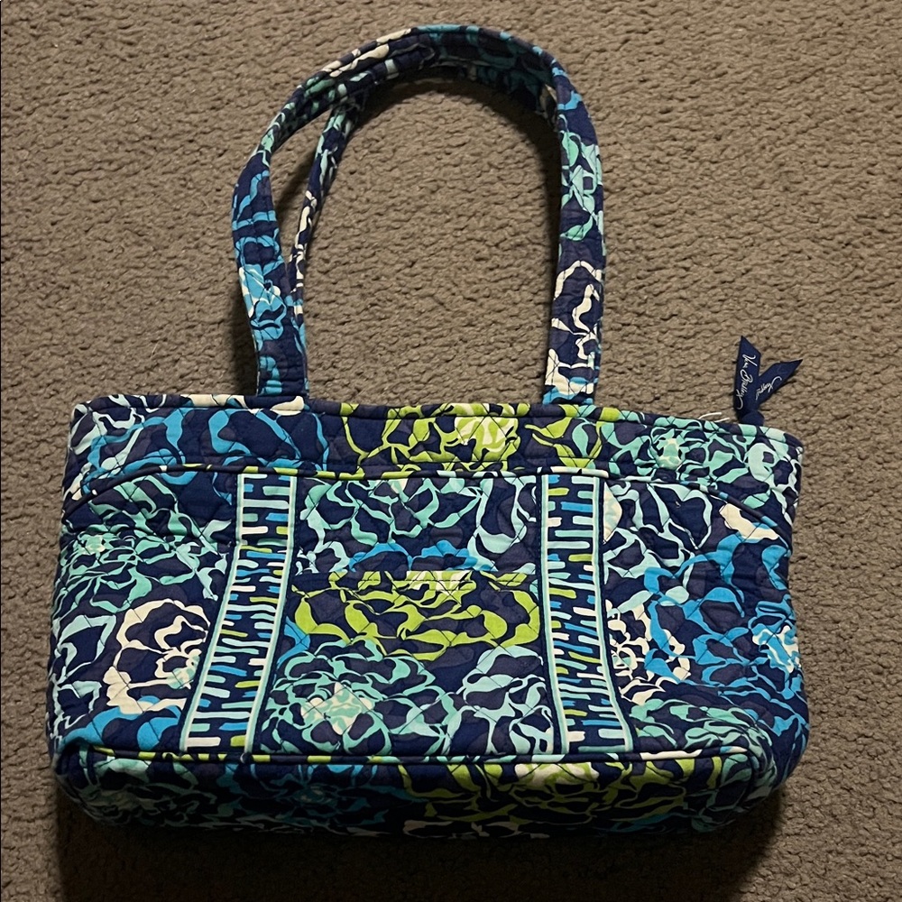 Vera Bradley Navy and Lime Floral Tote